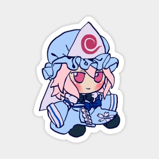 Mudwizard draws blue pastel yuyuko saigyouji fumo plush / touhou memes Magnet