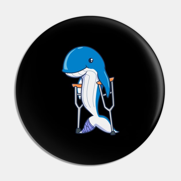 On crutches - cartoon whale Pin by Modern Medieval Design