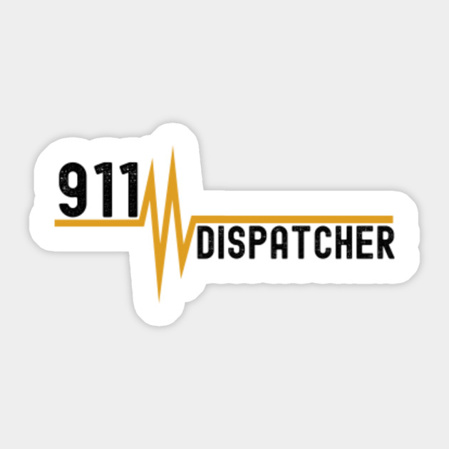 Thin Gold Line 911 Dispatcher 911 Dispatcher Heartbeat Sticker Teepublic