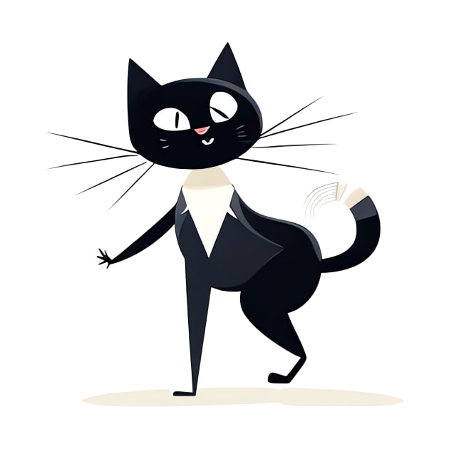 Funny Dancing Black Cat by Nenok