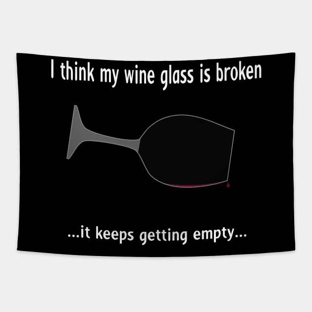 Broken wine glass - red wine for dark bg Tapestry by CounterCultureWISE