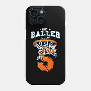 This Baller Is Now 5 Basketball Kids Boys 5Th Bday Party Phone Case