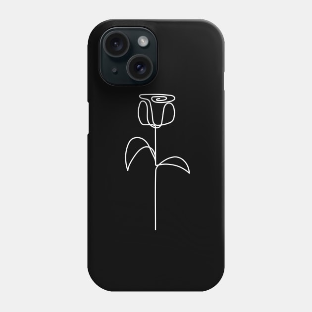 Rose Flower One Line Art Phone Case by dewarafoni