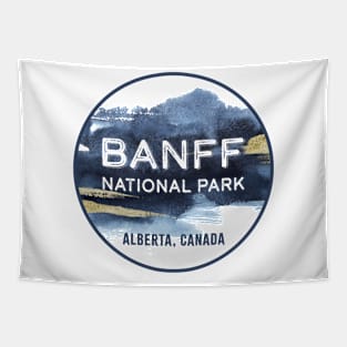 Banff National Park, Alberta Canada Watercolor Design Tapestry