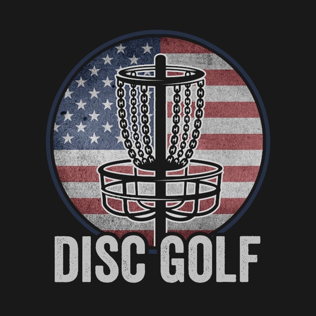 Funny Disc Golf Player USA American Flag by Visual Vibes