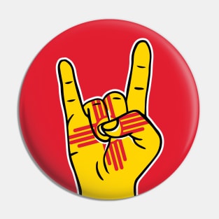 Rock On New Mexico // New Mexico State Flag Rock Hand Pin