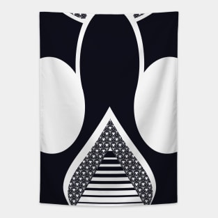 Sacred Geometry Navy blue and white Tapestry