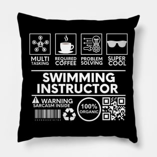 Swimming Instructor  black Pillow