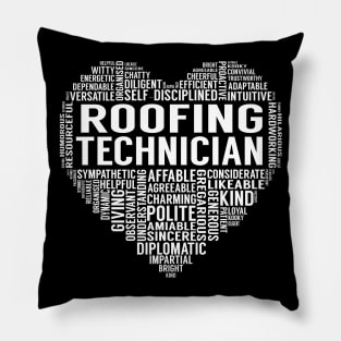 Roofing Technician Heart Pillow