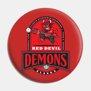 Red Devil Alaska Demons Pin