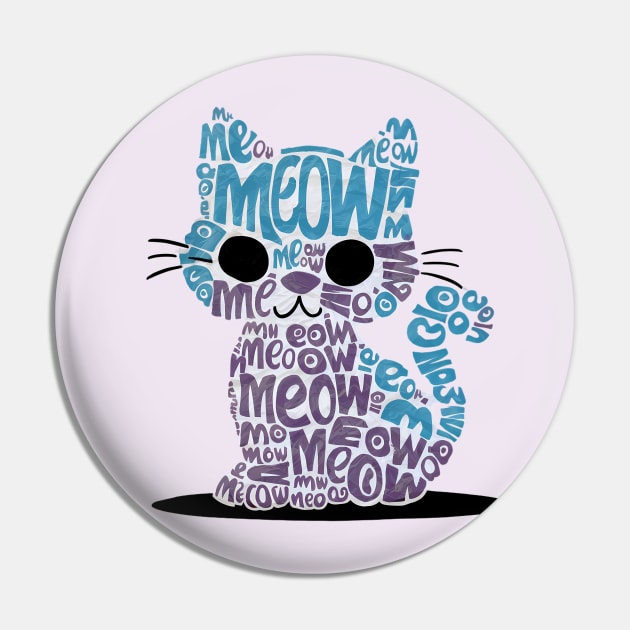 meow cat Pin by ZaxiDesign