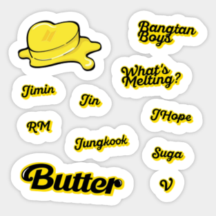 bts butter logo stickers teepublic