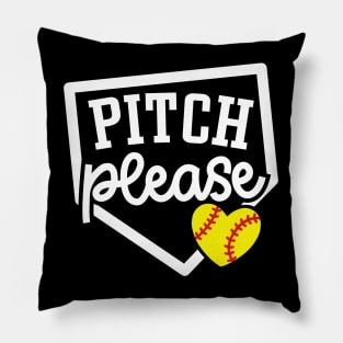 Pitch Please Softball Player Mom Cute Funny Pillow