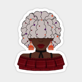 Afro pearls Halloween Magnet