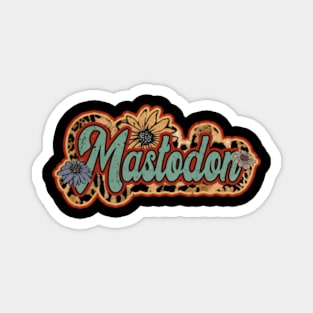 Retro Mastodon Gifts Name Flowers Personalized Styles Magnet