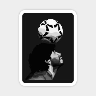 Maradona Black And White Art Magnet