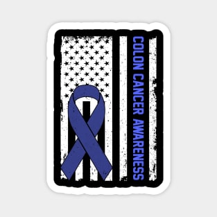 Colon Cancer Awareness Usa American Flag Magnet