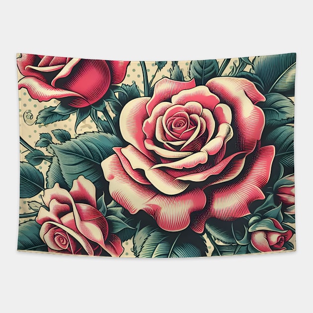 Pink Rose Tapestry by Jenni Arts