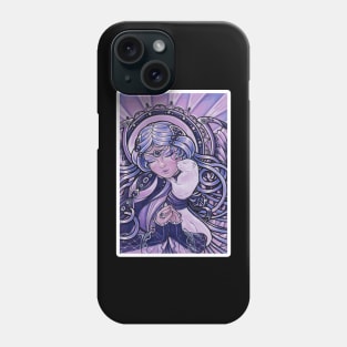 Ferret and Guardian Angel - White Outlined Version Phone Case