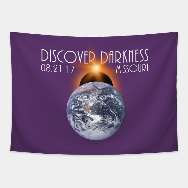 Discover Darkness - Path of Totality Missouri - Total Solar Eclipse 2017 Tapestry by BlueTshirtCo