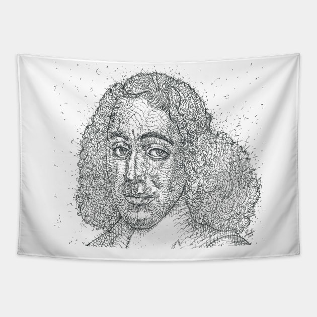 BARUCH SPINOZA - ink portrait Tapestry by lautir