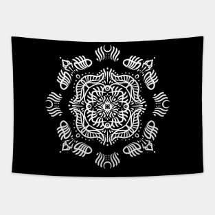 Branch Out Black and White Mandala Tapestry