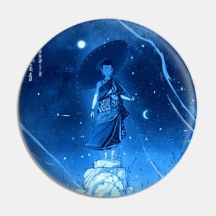 Peaceful Warrior Moon Pin