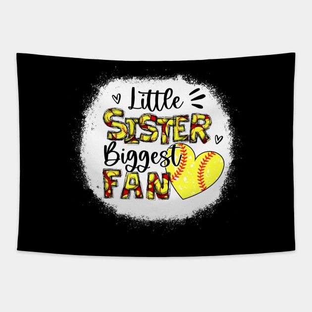 Softball Sister Shirt Little Sister Biggest Fan Tapestry by Wonder man 