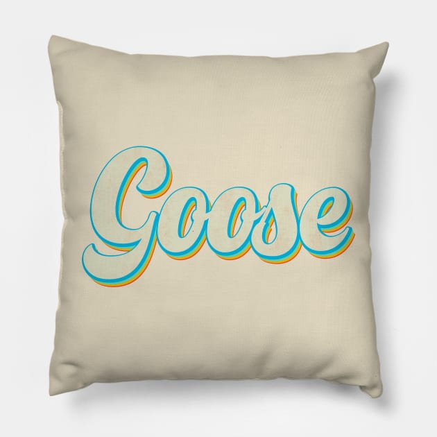 vintage color goose Pillow by Wizz Ventura