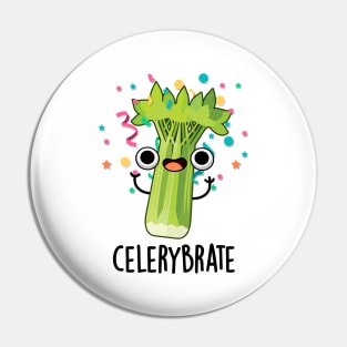 Celery-brate Cute Veggie Celery Pun Pin