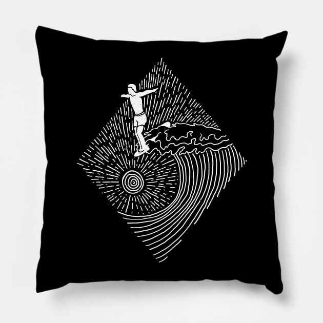 Surf Nose (for Dark Shirt) Pillow by quilimo