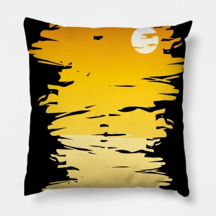 Sunset View Landscape Vacation Summer Birds Pillow