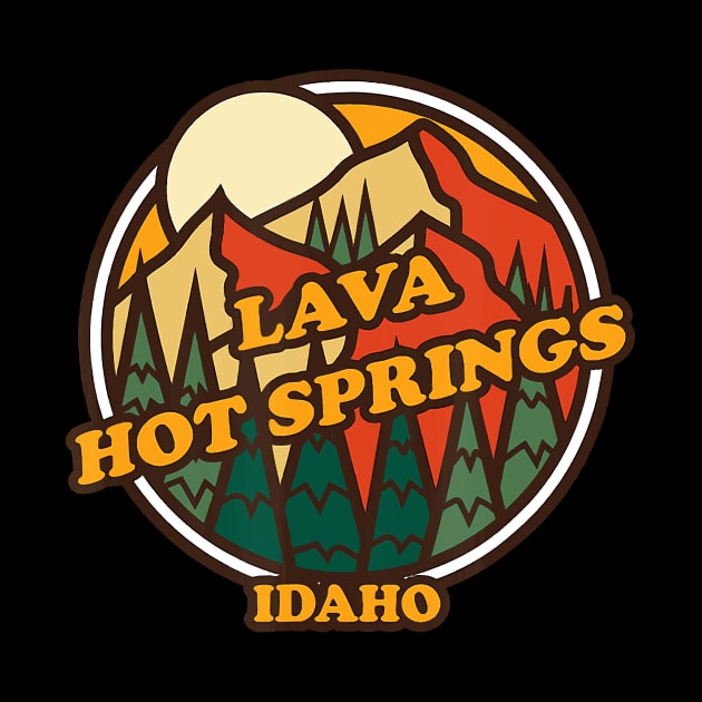 Vintage Lava Hot Springs, Idaho Mountain Hiking Print by crowominousnigerian 