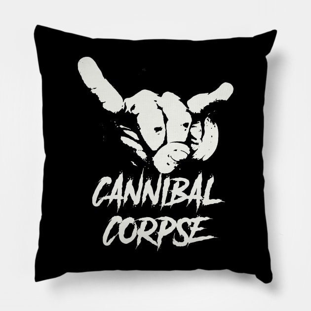 cannibal  horn sign Pillow by sumurbatu