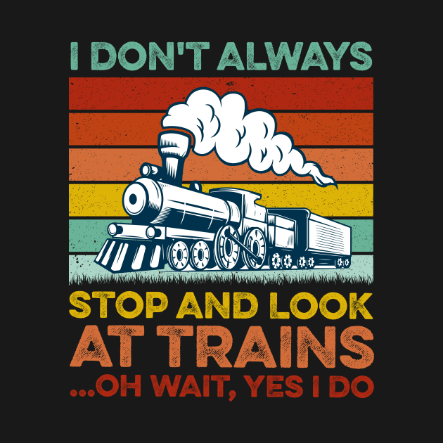 I Don't Always Stop and Look at Trains Gift by LawrenceBradyArt