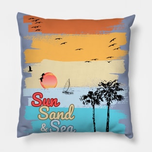 Sun, Sand, and Sea Design Pillow