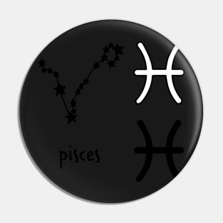 Pisces Star Sign Symbol and Constellation Sticker Pack Pin