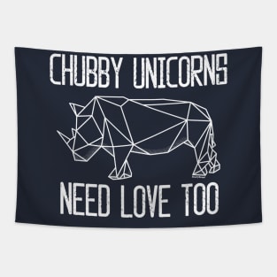 Chubby Unicorns Need Love Too Rhino | BearlyBrand Tapestry