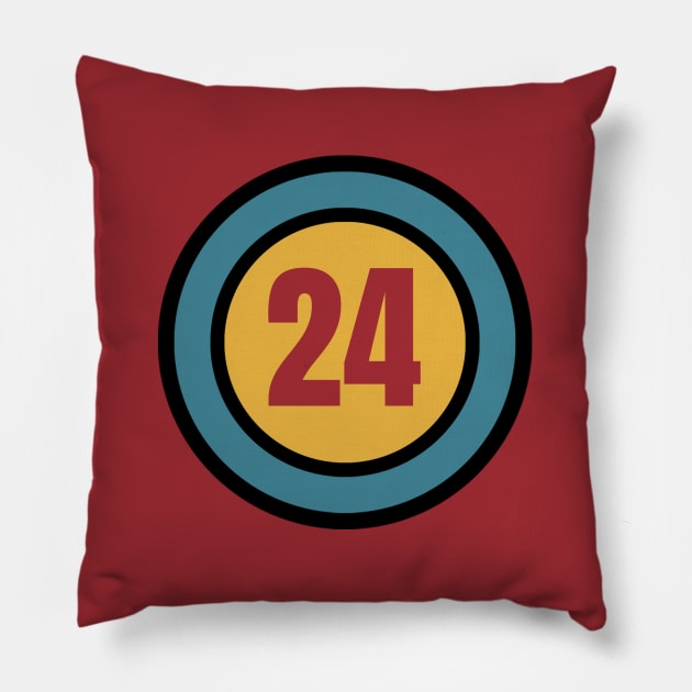 The Number 24 - twenty four - twenty fourth - 24th Pillow by Siren Seventy One