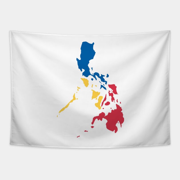 Philippines Filipino Map Sun and Stars Flag by AiReal Apparel Tapestry by airealapparel