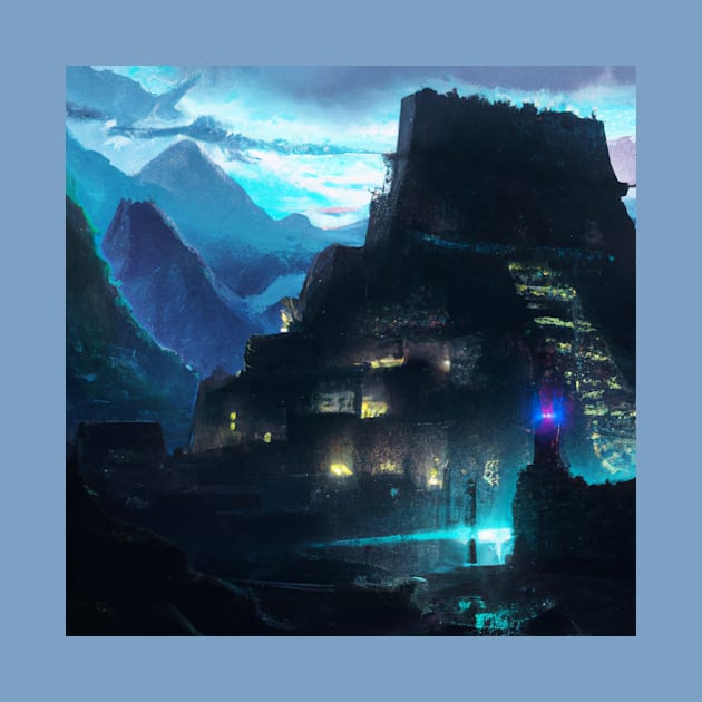 Machu Picchu in a Cyberpunk Future by Star Scrunch