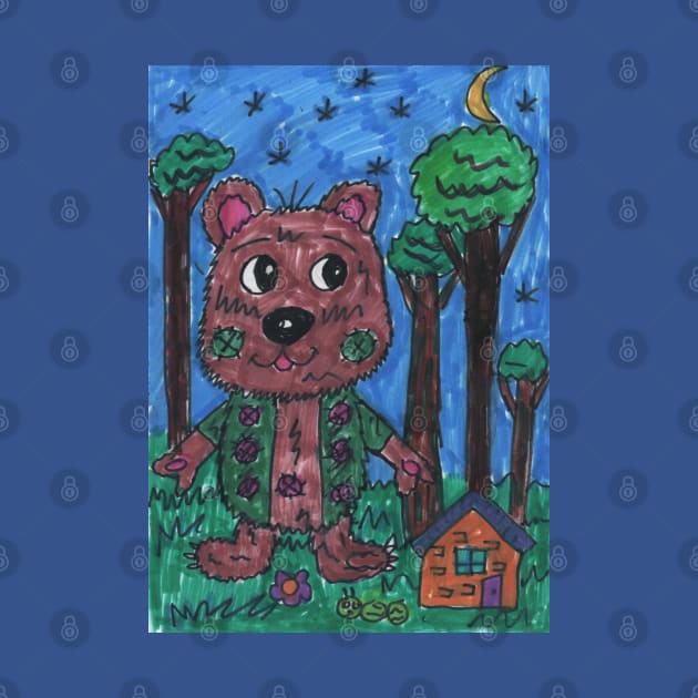 Cute Bear in the Forest by Mila-Ola_Art