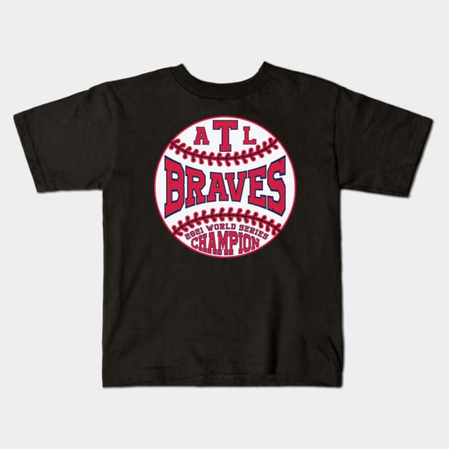 Whimsical Thinker Braves World Series Champion Kids T-Shirt