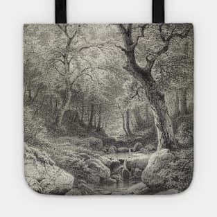 Forest Scene Pencil Illustration Tote