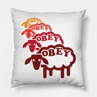 Obey Sheep Line Warm Pillow