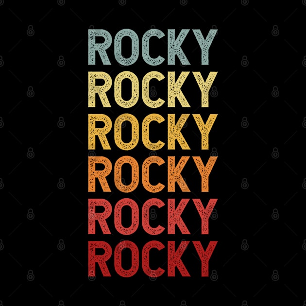 Rocky Name Vintage Retro Gift Named Rocky by CoolDesignsDz