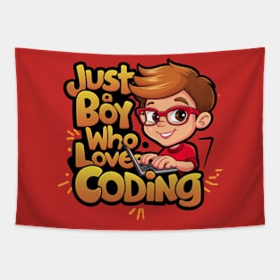 Coding Computer Design: Just A Boy Who Loves Coding Tapestry