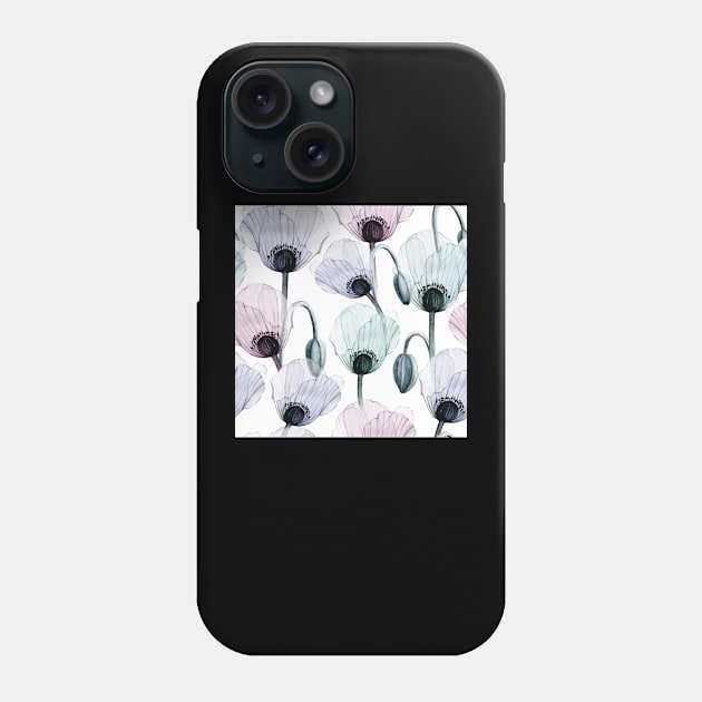 Seamless Watercolor Pattern With Transparent Poppy Flower Phone Case by Protshirtdesign