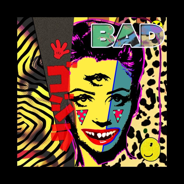 bad zilla & star gazer | More Terrible Pop Art | FAKE SMILE | Alternate Universe Surreal LSD Design by Tiger Picasso