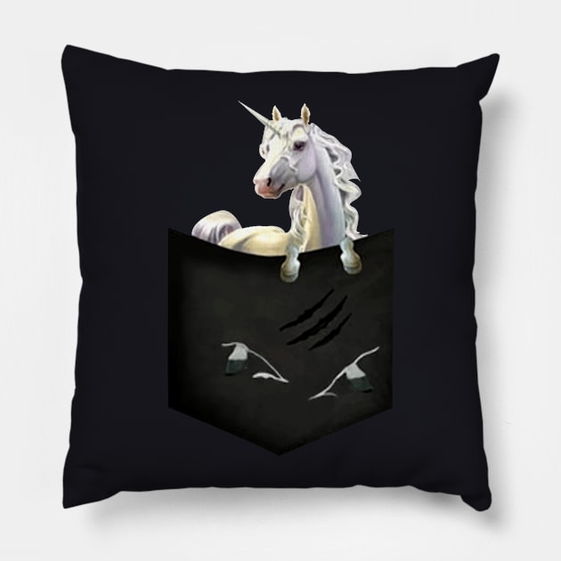 Unicorn Wild Animals Black White Dark Soul Clothing Unicorn Pillow by huepham613